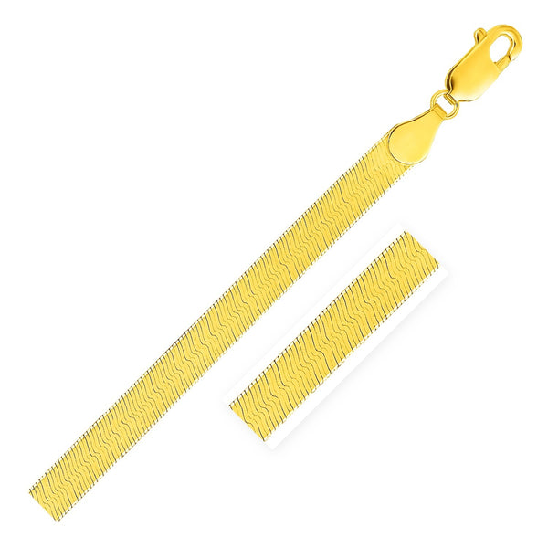 Imperial Herringbone Bracelet in 10k Yellow Gold (5.00 mm)