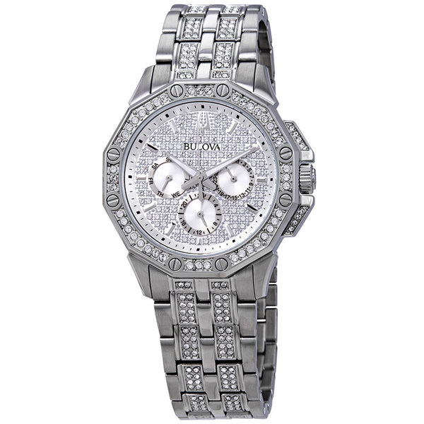 BULOVA Multifunction Crystal Pave Dial Men's Men's Watch