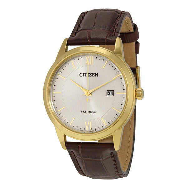 CITIZEN Men's Straps Eco-Drive Ivory White Dial Watch