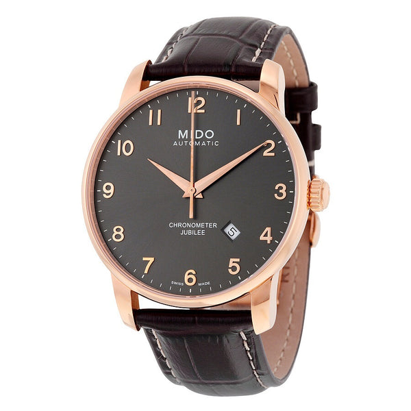 Mido Jubilee Automatic Black Dial Brown Leather Men's Watch