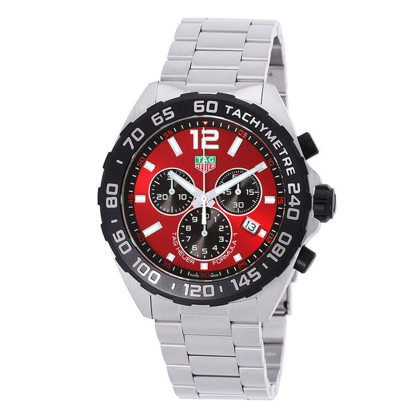 TAG HEUER 43mm Formula 1 Red Chronograph Quartz Red Dial Men's Watch