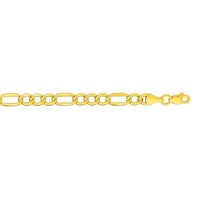 14k Yellow Gold Solid Figaro Bracelet (4.50 mm)
