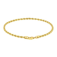 14k Yellow Gold Solid Diamond Cut Rope Bracelet (3.00 mm)