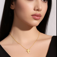 14k Yellow Gold with Cross Pendant