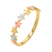 Tri color Star Ring in 10K Gold