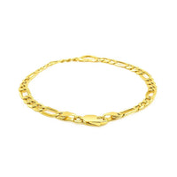 Figaro Chain Heart Bracelet in 10K Yellow Gold (4.50 mm)