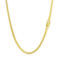 14k Yellow Gold Semi Solid Box Chain (2.10 mm)