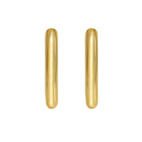 14K Yellow Gold Polished Round Hinged Hoop Earrings