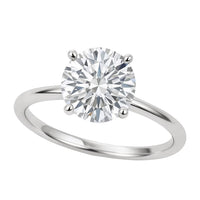 2 Carat Round Lab Grown IGI G/VS1 Diamond Solitaire Ring in 10K White Gold