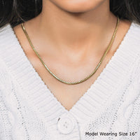 10k Yellow Gold Classic Solid Miami Cuban Chain (3.20 mm)
