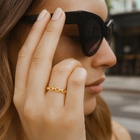 14K Yellow Gold Oval Links Stackable Ring
