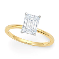 1 Carat Radiant Lab Grown IGI G/VS1 Diamond Solitaire Ring in 10K Yellow Gold