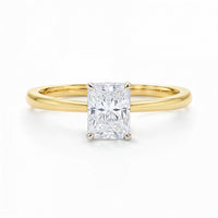 1 Carat Radiant Lab Grown IGI G/VS1 Diamond Solitaire Ring in 10K Yellow Gold