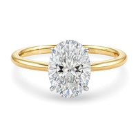 2 Carat Oval Lab Grown IGI G/VS1 Diamond Solitaire Ring in 10K Yellow Gold