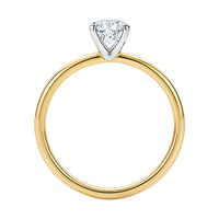 1 Carat Emerald Lab Grown IGI G/VS1 Diamond Solitaire Ring in 10K Yellow Gold