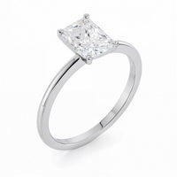 2 Carat Radiant Lab Grown IGI G/VS1 Diamond Solitaire Ring in 10K White Gold