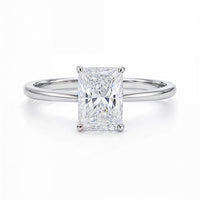 2 Carat Radiant Lab Grown IGI G/VS1 Diamond Solitaire Ring in 10K White Gold