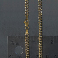 14k Two Tone Gold Pave Curb Chain (3.60 mm)