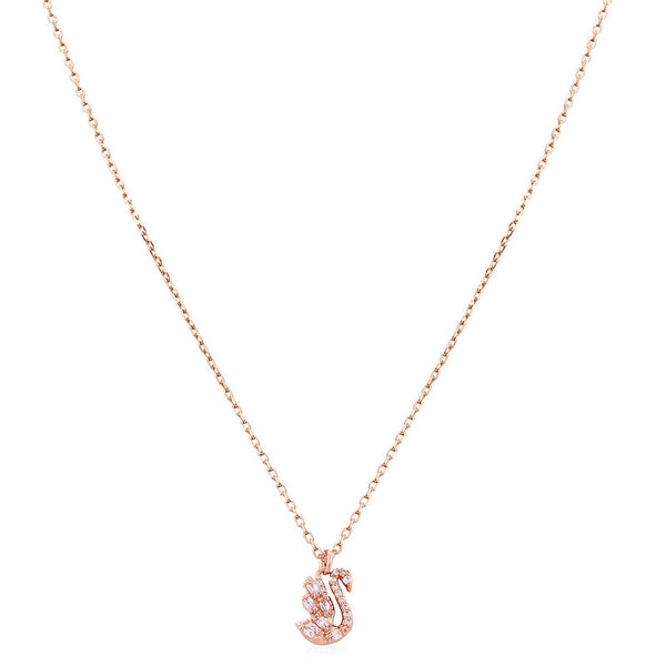 Rose Gold-Tone Plated Swan Pendant Necklace