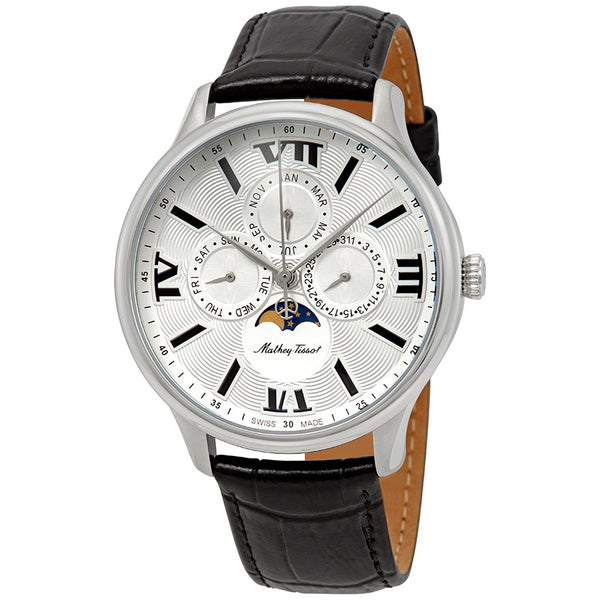 Mathey Tissot Edmond Moon Phase Silver Dial Men's Watch