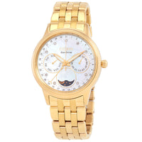 CITIZEN Calendrier Moon Phase Diamond White Mother of Pearl Dial Ladies Watch