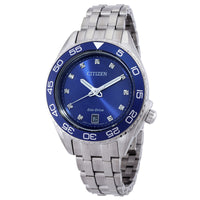 CITIZEN Carson Eco-Drive Diamond Blue Dial Ladies Watch