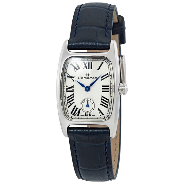 Hamilton Boulton Silver-White Dial Blue Leather Ladies Watch