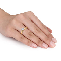 1CT TW Lab-Grown Diamond Solitaire Engagement Ring in Yellow Plated Sterling Silver