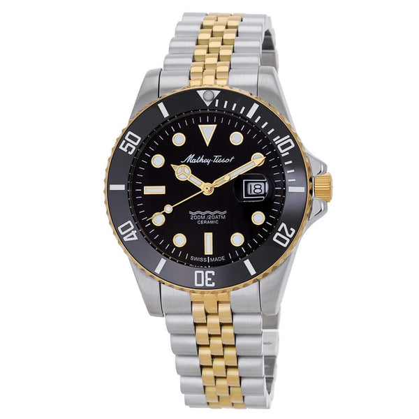 Mathey Tissot Ceramic Quartz Black Dial Men's Watch