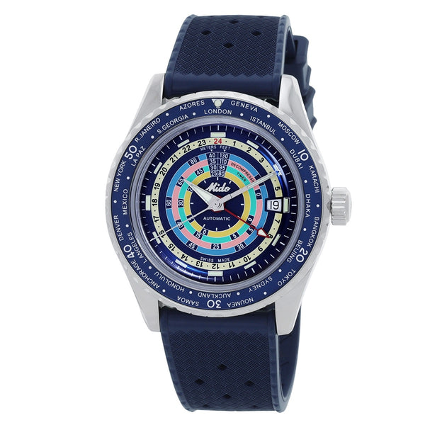 Mido Ocean Star Decompression Worldtimer Automatic Blue Dial