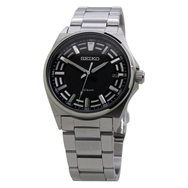 SEIKO Classic Quartz Black Dial Men's Watch
