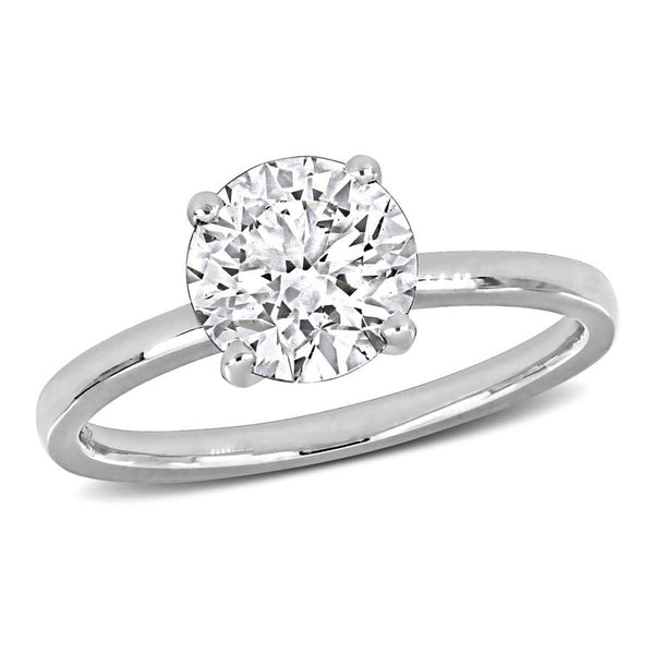 2CT TW Lab Grown Diamond Solitaire Engagement Ring in 14k White Gold