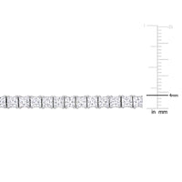19 CT TGW Square Created White Sapphire Men's Tennis Bracelet in Sterling Silver