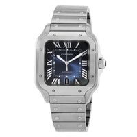Cartier Santos Large Model Automatic Blue Dial Men's Watch