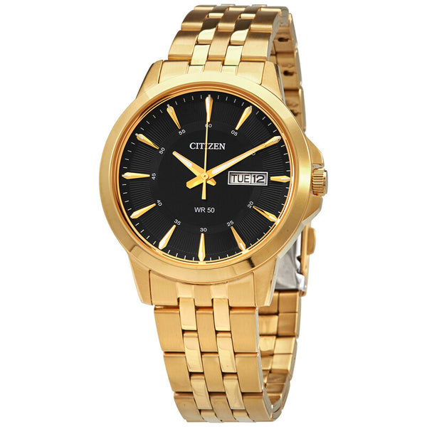 CITIZEN Quartz Black Dial Gold-tone Men's Watch