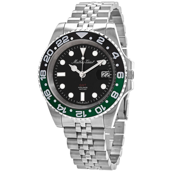 Mathey Tissot Mathy Vintage GMT Quartz Black Dial Sprite Bezel Men's