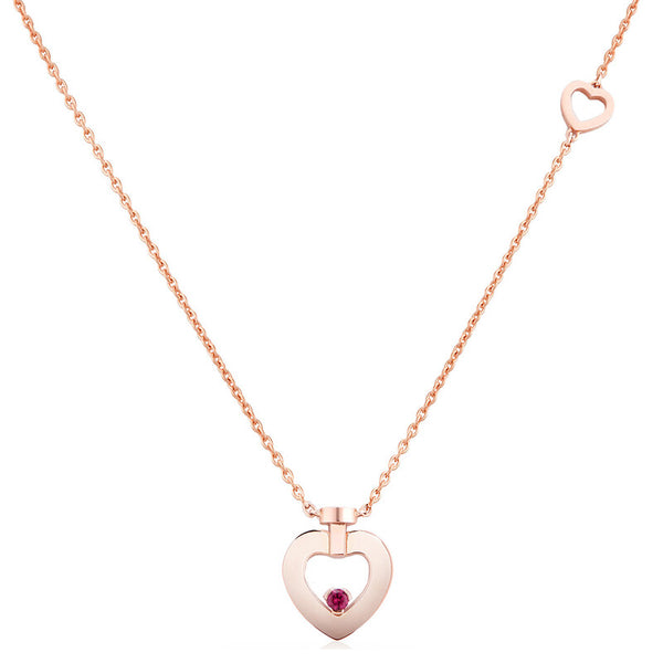 Pretty Woman 18k Rose Gold Heart Necklace