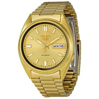 SEIKO Series 5 Automatic Gold Dial Yellow Gold-tone Men's Watch