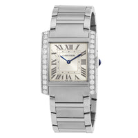 CARTIER Tank Francaise Medium Model Diamond Silver Dial Ladies Watch