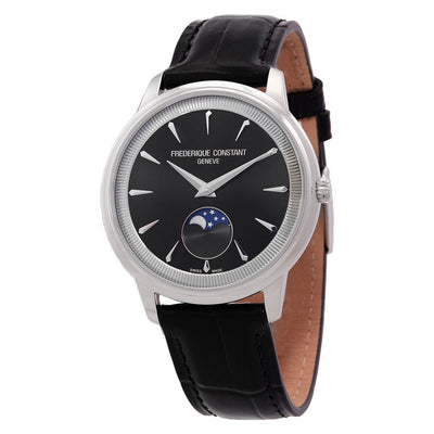 Frederique Constant Classics Moneta Moonphase Quartz Black Dial Watch