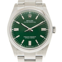 Rolex Oyster Perpetual Automatic Chronometer Green Dial Men's Watch