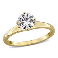 1CT TW Lab-Grown Diamond Solitaire Engagement Ring in Yellow Plated Sterling Silver