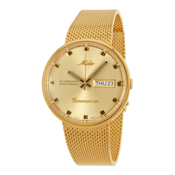 Mido Commander Automatic Yellow Gold Plated Unisex Watch