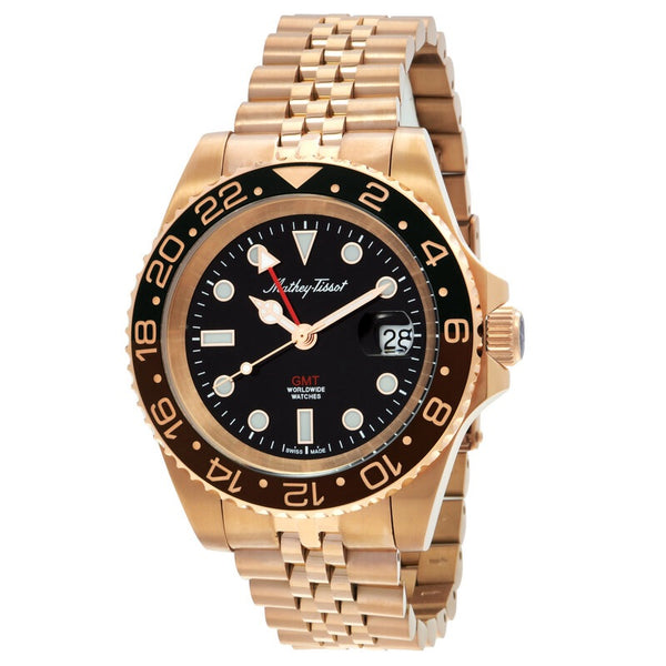 Mathey-Tissot GMT Quartz Black Dial Men's Watch