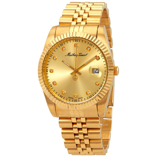 Mathey Tissot Mathey II Quartz Crystal Gold Dial Men's Watch